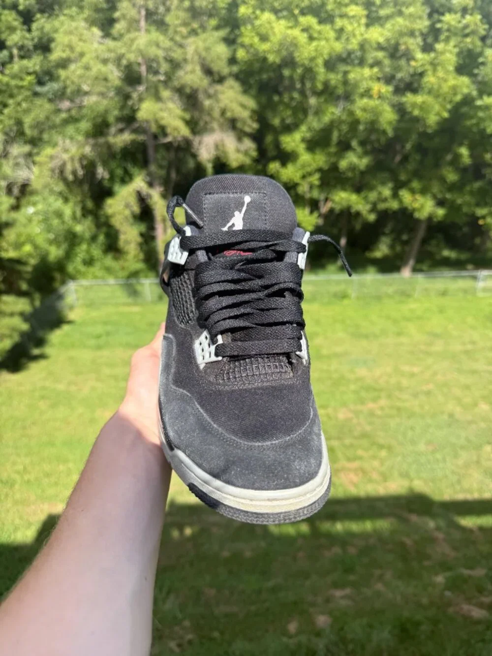 jordan 4 black canvas 10 mens!